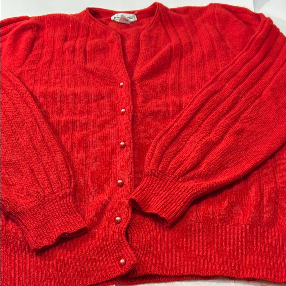 Lauren Alexandra Red Women's Cardigan Sweater - Picture 7 of 16